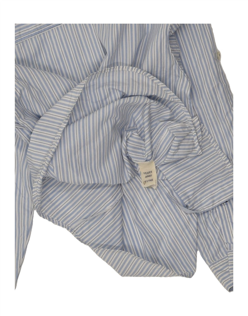 TRUSSARDI JUNIOR Boys Shirt 10-11 Years Blue Striped Cotton | Vintage Trussardi Junior | Thrift | Second-Hand Trussardi Junior | Used Clothing | Messina Hembry 