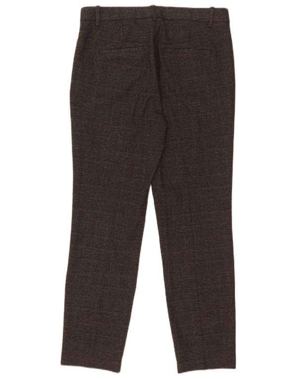 Zara Womens Slim Chino Trousers Medium W28 L27 Grey Houndstooth Polyester