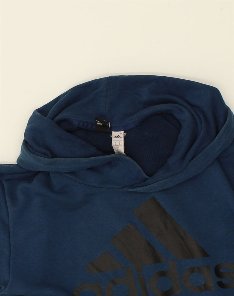 ADIDAS Mens Graphic Hoodie Jumper Medium Navy Blue Cotton | Vintage Adidas | Thrift | Second-Hand Adidas | Used Clothing | Messina Hembry 