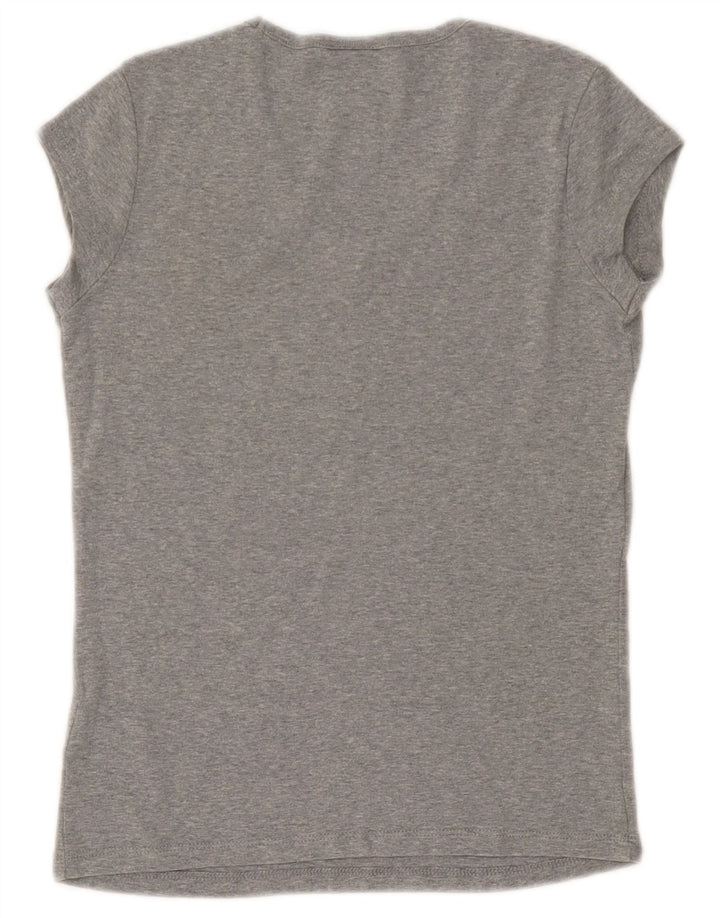Nike Womens T-Shirt Top UK 10/12 Medium Grey Flecked Cotton