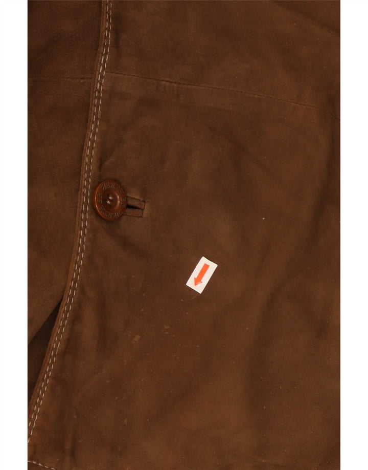 Werther Mens Suede Jacket IT 54 2XL Brown Leather