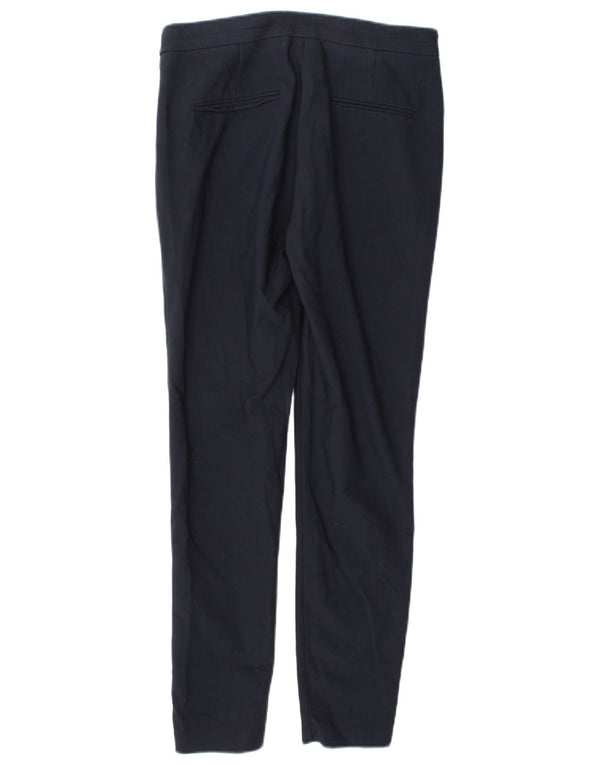 Zara Womens Skinny Casual Trousers Small W26 L28 Navy Blue Cotton