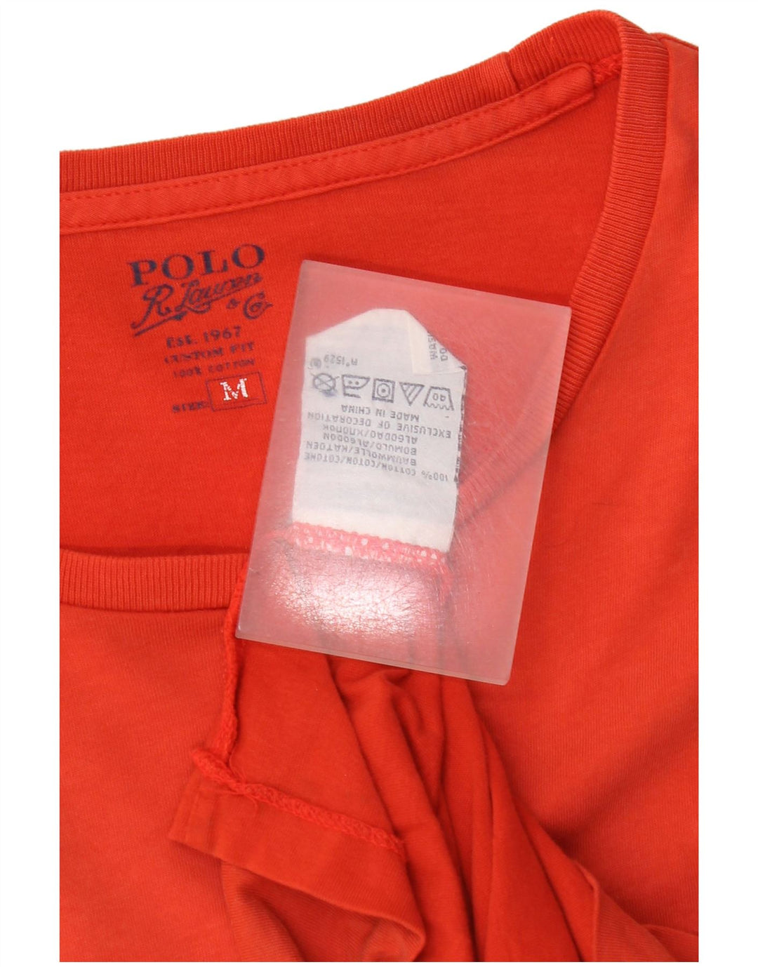 Polo Ralph Lauren Mens T-Shirt Top Medium Orange Cotton