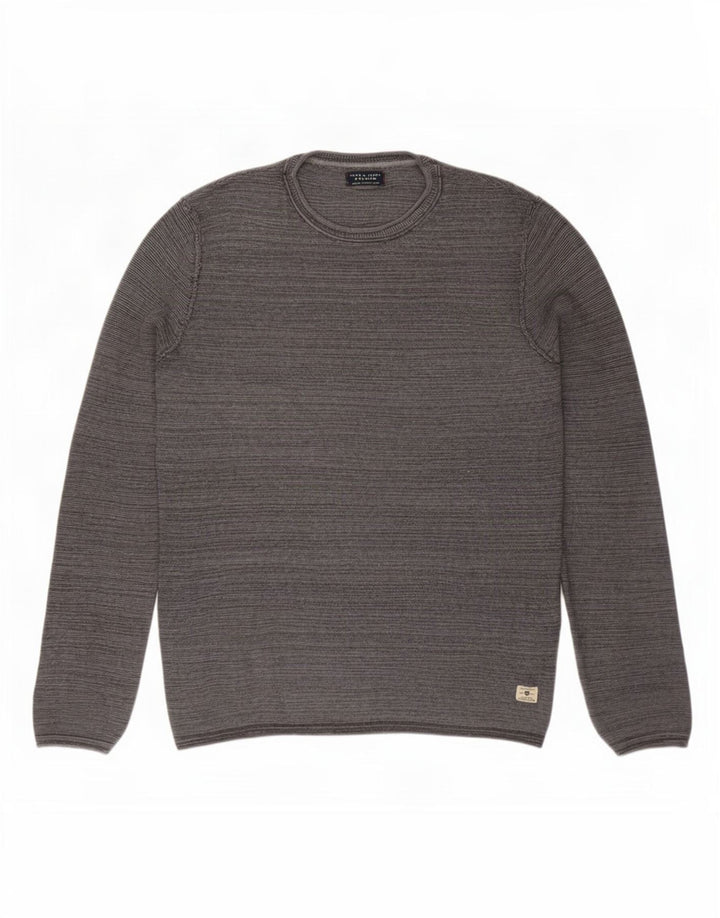Jack & Jones Mens Crew Neck Jumper Sweater Small Grey Cotton