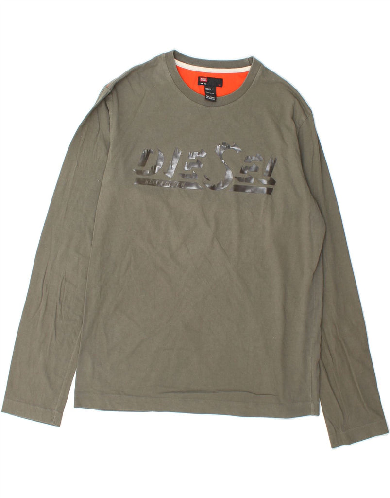 DIESEL Mens Graphic Top Long Sleeve 2XL Grey Cotton Vintage Diesel and Second-Hand Diesel from Messina Hembry 