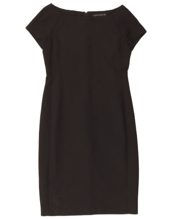 Zara Womens Sheath Dress UK 14 Large Black