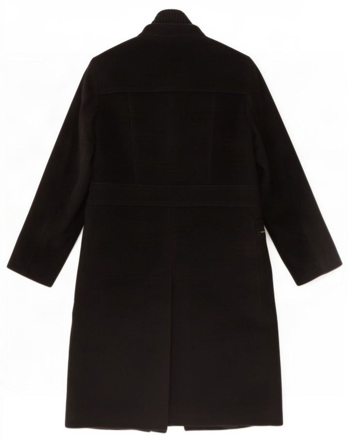 Vintage Womens Overcoat UK 14 Medium Black Virgin Wool