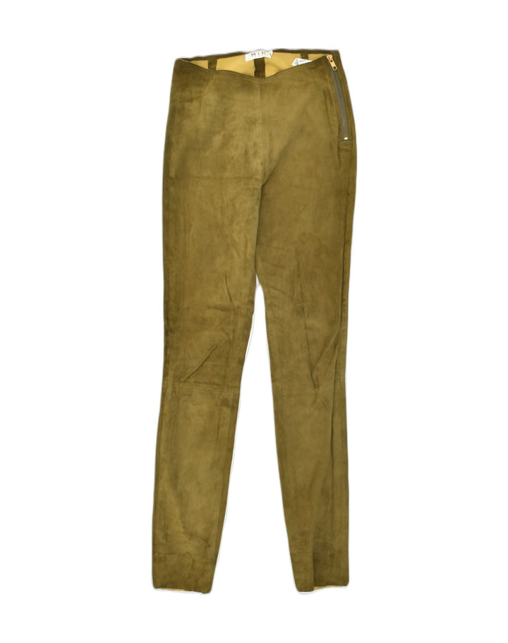 MIH Womens Skinny Leather Casual Trousers W26 L29 Khaki Leather | Vintage MiH | Thrift | Second-Hand MiH | Used Clothing | Messina Hembry 