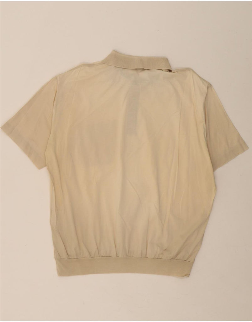 NINO MARINI Mens Classic Fit Polo Shirt IT 50 Medium Beige Cotton Vintage Nino Marini and Second-Hand Nino Marini from Messina Hembry 