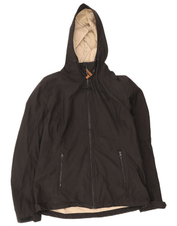 Mountain Warehouse Womens Hooded Rain Jacket UK 14 Large Black Polyester