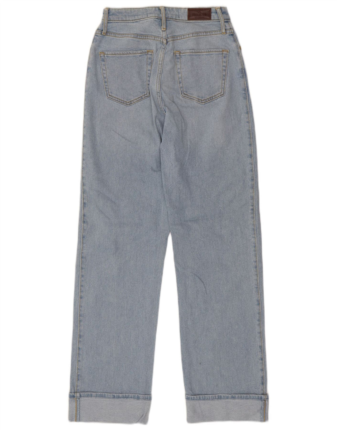 HOLLISTER Womens High Rise Straight Jeans W25 L31  Blue Cotton