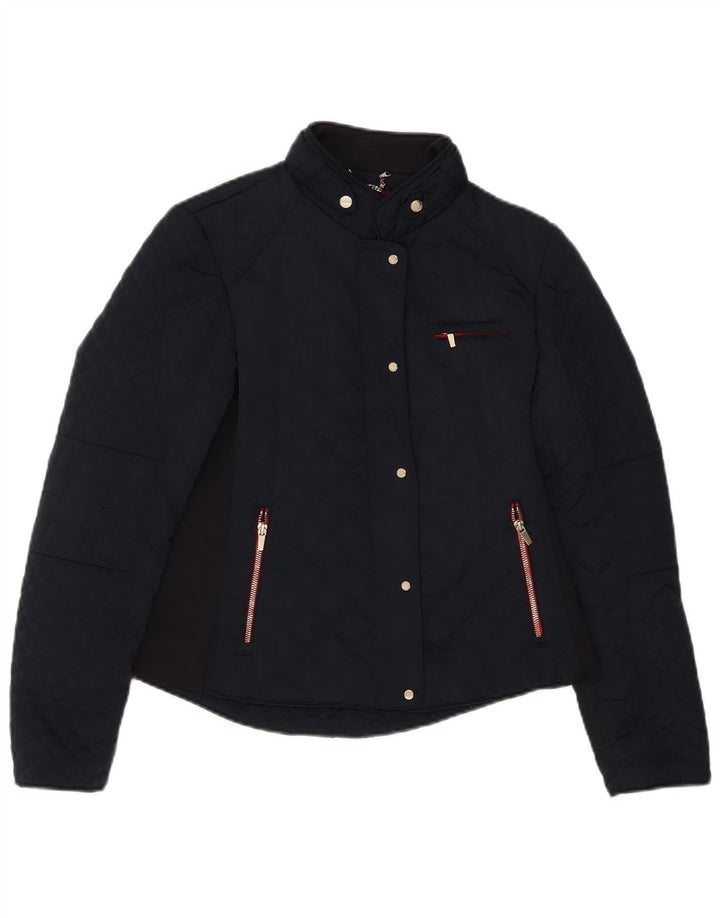 Zara Womens Quilted Jacket UK 14 Large Navy Blue