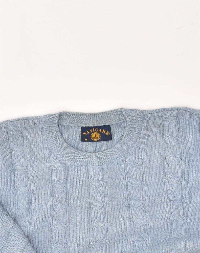 NAVIGARE Mens Crew Neck Jumper Sweater Medium Blue Wool | Vintage Navigare | Thrift | Second-Hand Navigare | Used Clothing | Messina Hembry 