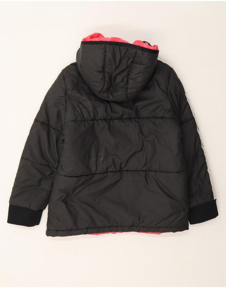 Adidas Girls Hooded Padded Jacket 9-10 Years Grey Polyester