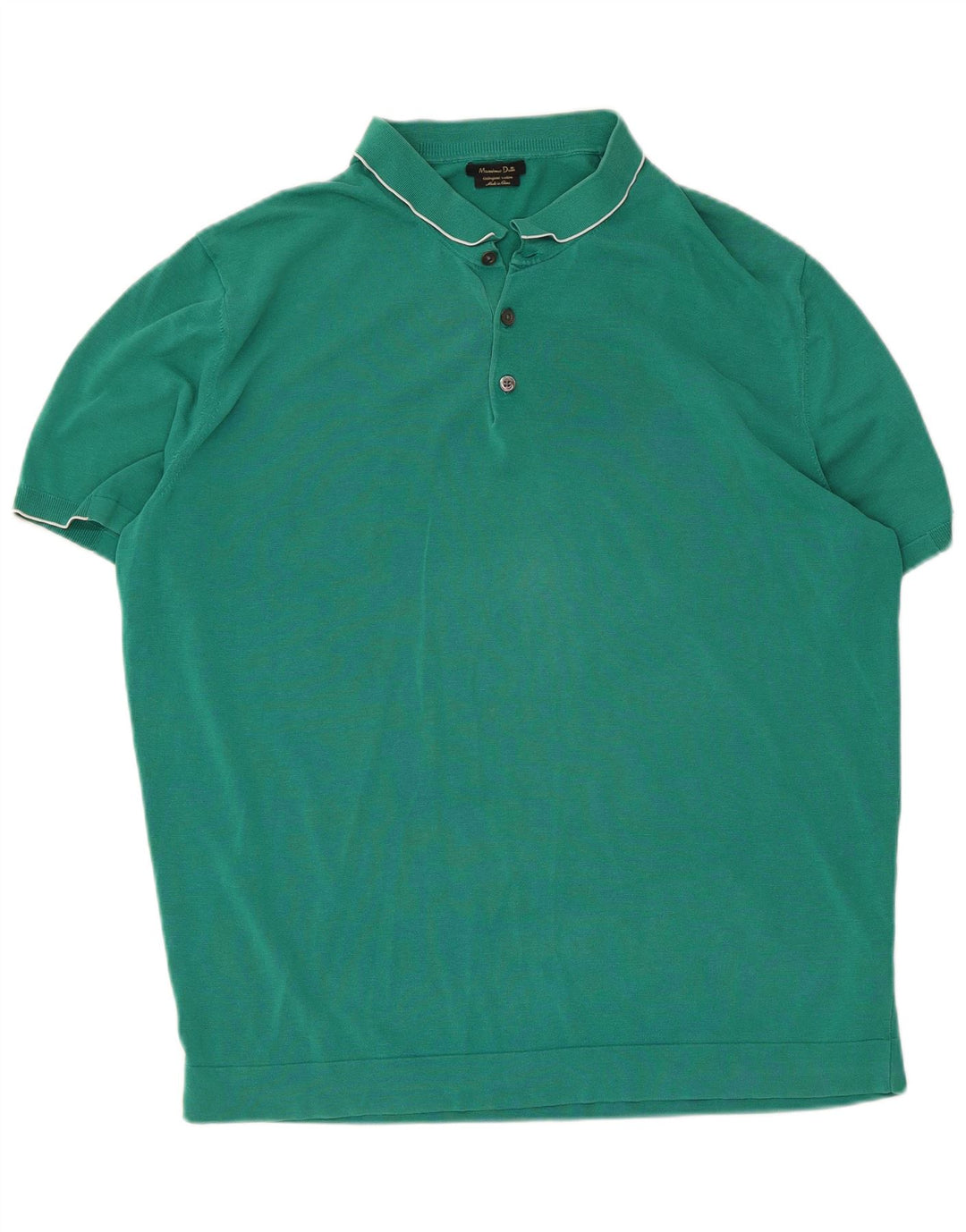 Massimo Dutti Mens Polo Shirt 2XL Green Cotton