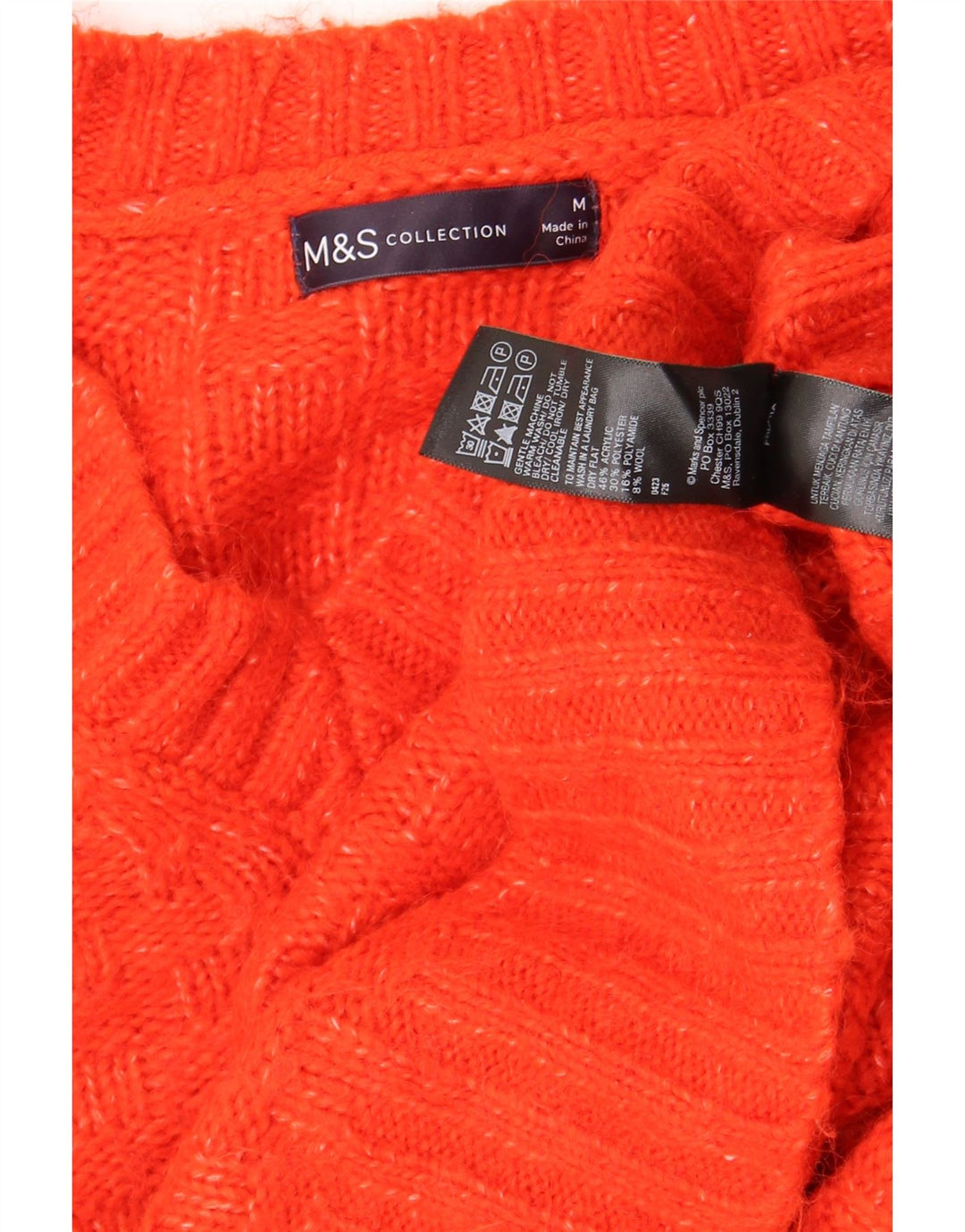 Marks & Spencer Womens Oversized V-Neck Jumper Sweater UK 14 Medium Red