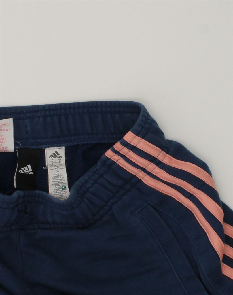 ADIDAS Girls Tracksuit Trousers Joggers 11-12 Years Navy Blue Cotton | Vintage Adidas | Thrift | Second-Hand Adidas | Used Clothing | Messina Hembry 