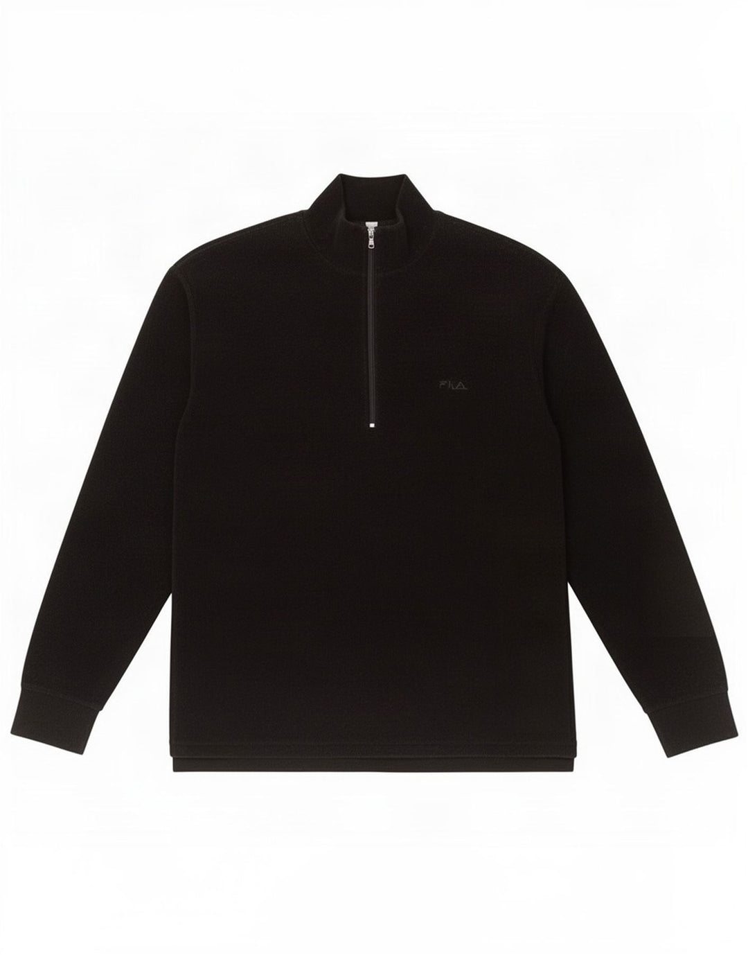 Fila Mens Zip Neck Fleece Jumper Small Black