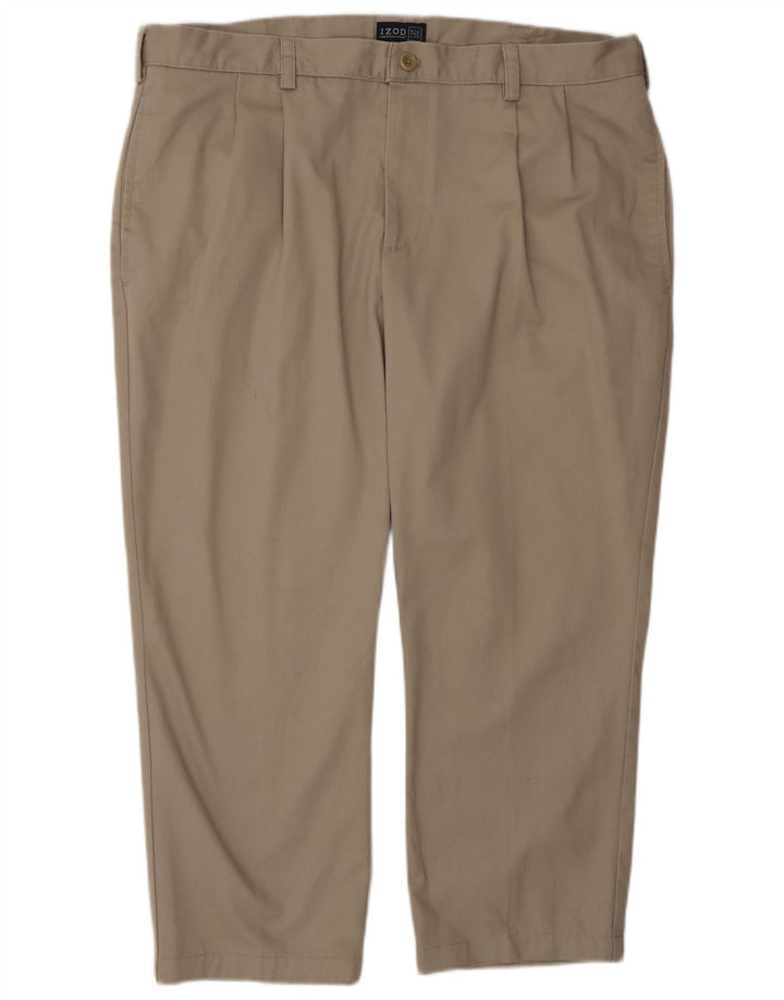 Izod Mens Pegged Chino Trousers W38 L25 Grey Cotton