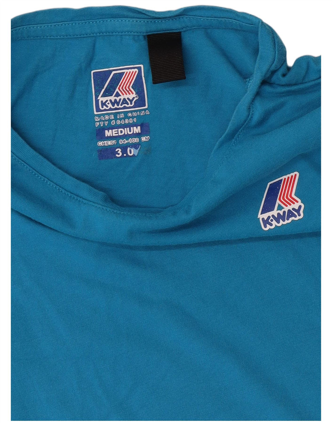 K-Way Womens T-Shirt Top UK 14 Medium Blue