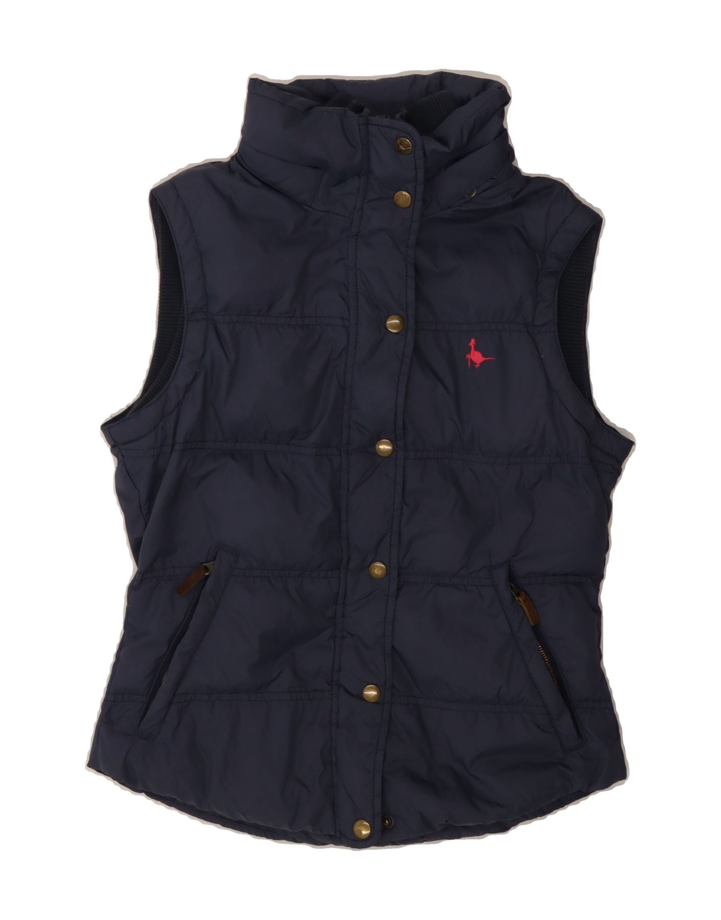 JACK WILLS Womens Padded Gilet UK Small Navy Blue Nylon