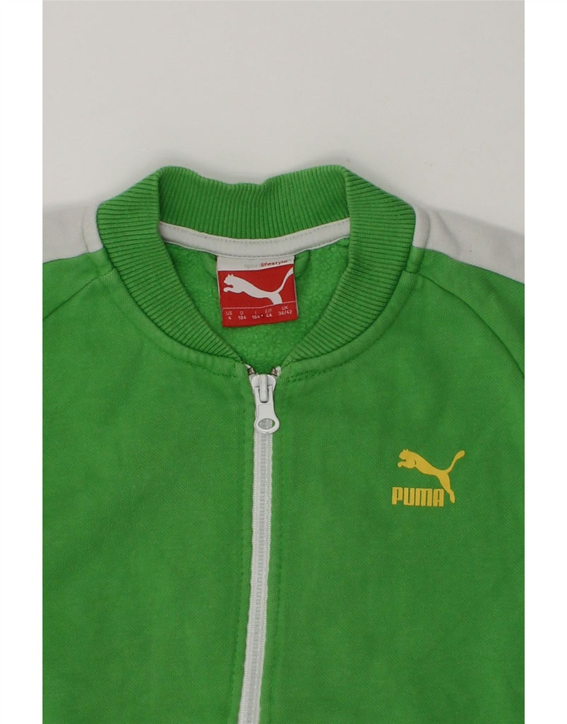 PUMA Boys Tracksuit Top Jacket 3-4 Years Green Colourblock Cotton | Vintage Puma | Thrift | Second-Hand Puma | Used Clothing | Messina Hembry 