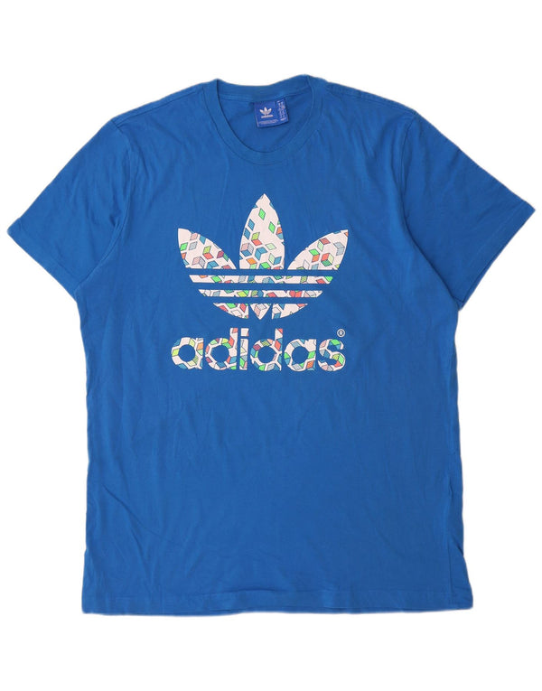 Adidas Mens Graphic T-Shirt Top XL Blue Cotton