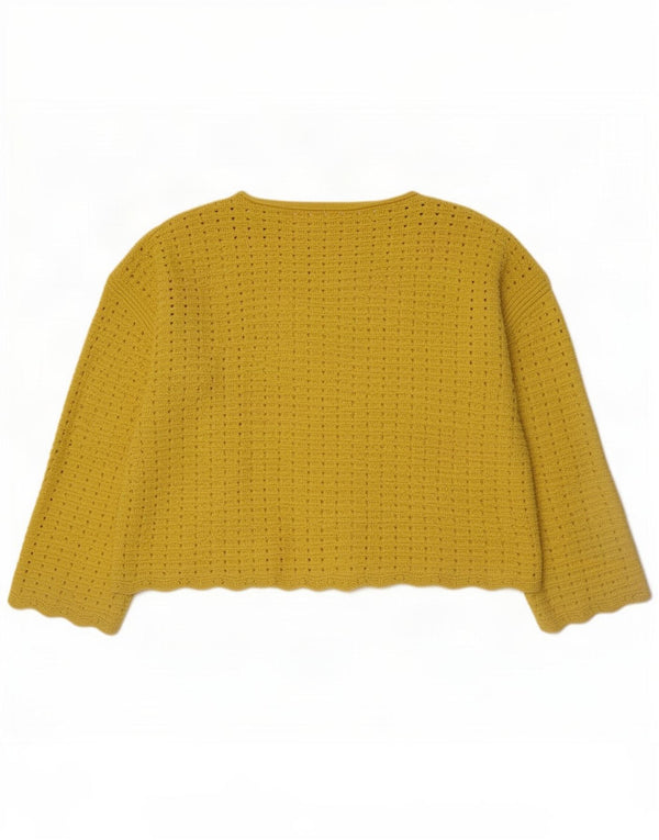 Marks & Spencer Womens Crop Boat Neck Jumper Sweater UK 18 XL Yellow