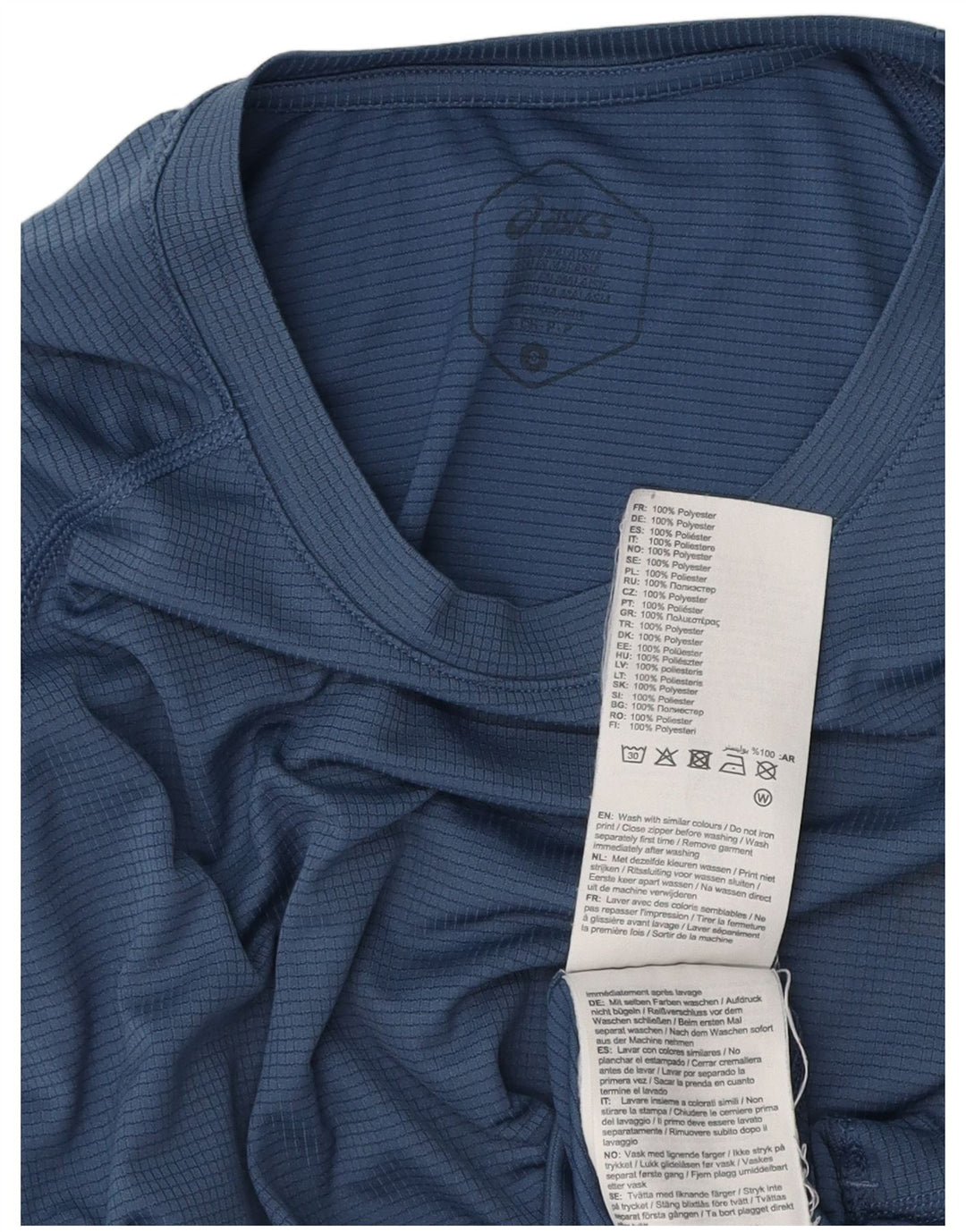 ASICS Mens T-Shirt Top Small Blue Polyester