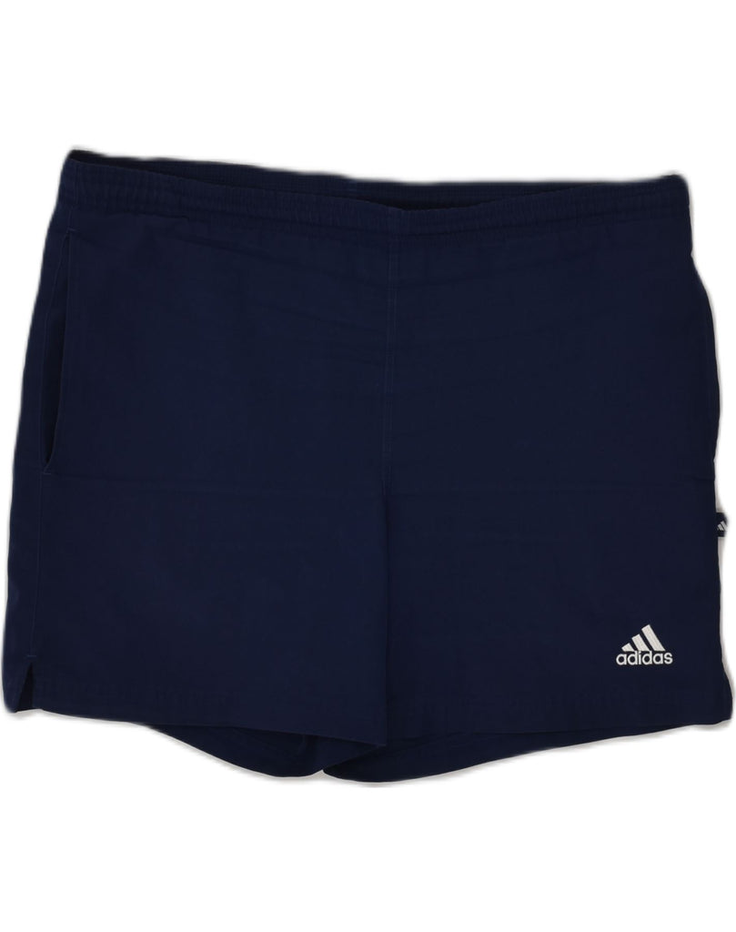 ADIDAS Mens Sport Shorts Medium Navy Blue Polyester | Vintage Adidas | Thrift | Second-Hand Adidas | Used Clothing | Messina Hembry 