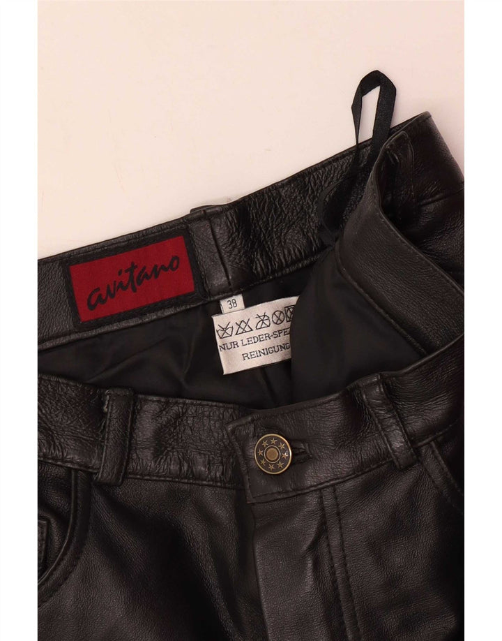 Avitano Womens Slim Leather Trousers EU 38 Medium W26 L33 Black