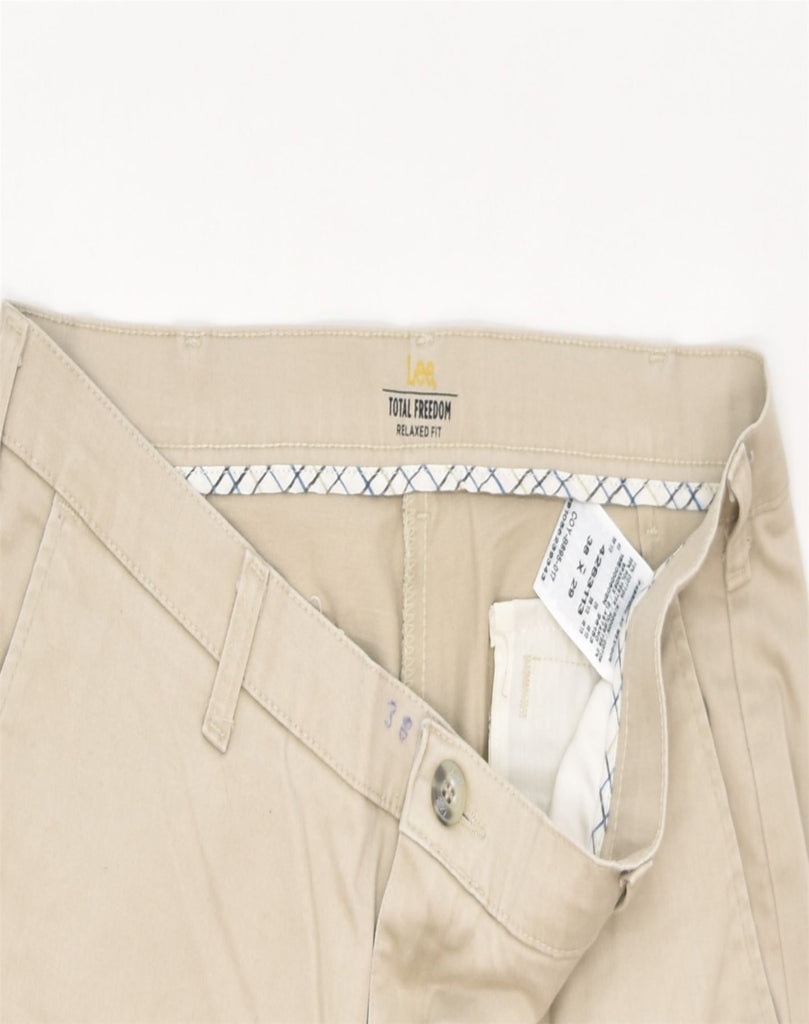 LEE Mens Relaxed Fit Capri Chino Trousers W38 L25 Beige Cotton | Vintage | Thrift | Second-Hand | Used Clothing | Messina Hembry 