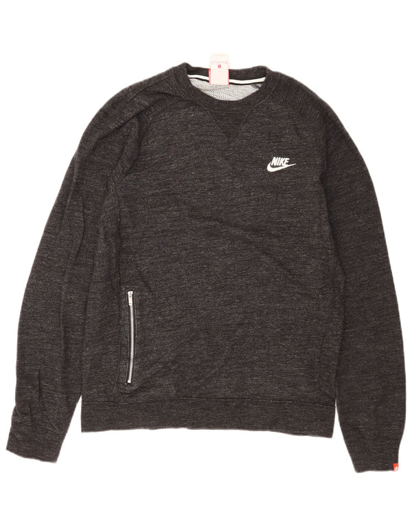 Nike Mens Sweatshirt Jumper Small Grey Flecked Cotton