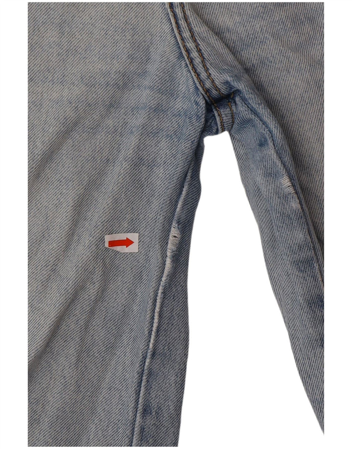 WRANGLER Mens Distressed Wide Leg Jeans W27 L29 Blue Cotton