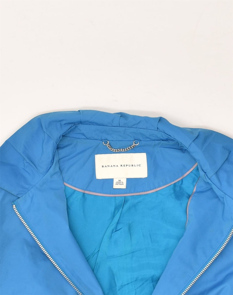 BANANA REPUBLIC Womens Bomber Jacket UK 14 Medium Blue Polyester | Vintage Banana Republic | Thrift | Second-Hand Banana Republic | Used Clothing | Messina Hembry 