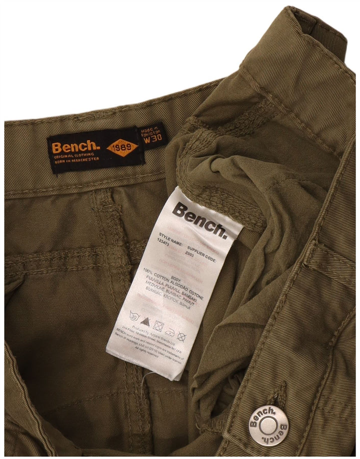 Bench Mens Cargo Shorts W30 Medium  Green Cotton