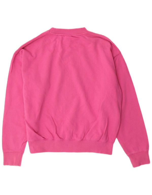 SUPERDRY Womens Oversized Sweatshirt Jumper UK 14 Large Pink Cotton