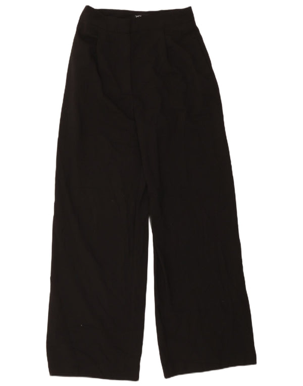 Zara Womens High Waist Pegged Casual Trousers Small W26 L30 Black Polyester