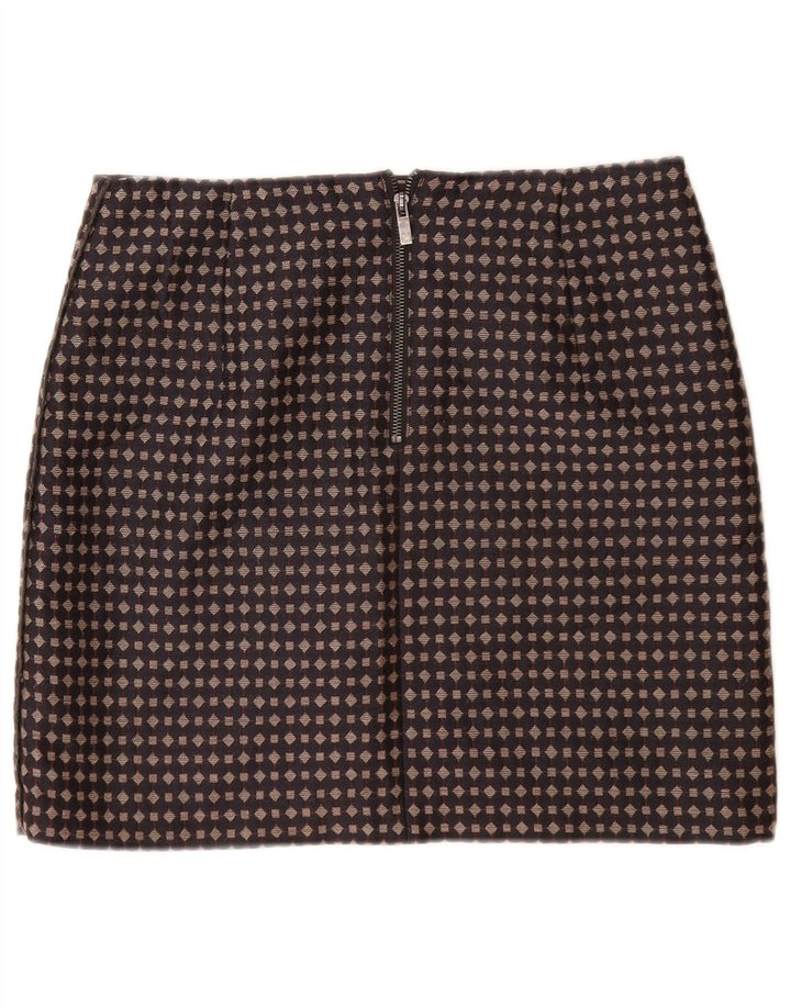 Marks & Spencer Womens Straight Skirt UK 10 Small W30 Black Geometric