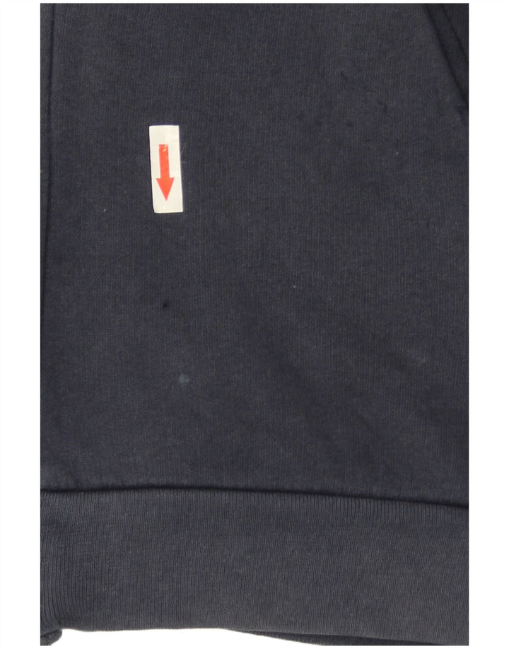 Zara Mens Zip Hoodie Sweater Medium Navy Blue Cotton