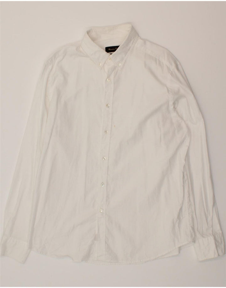 MASSIMO DUTTI Mens Finest Fabric Shirt XL White Cotton Vintage Massimo Dutti and Second-Hand Massimo Dutti from Messina Hembry 