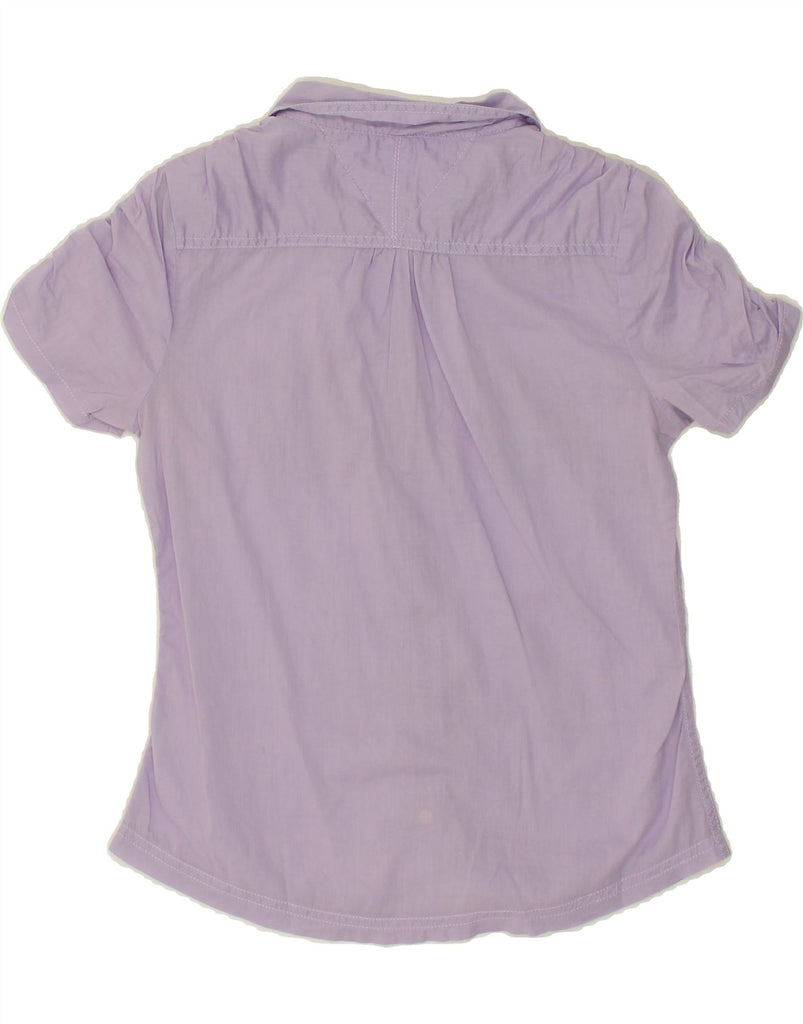 TOMMY HILFIGER Womens Short Sleeve Shirt UK 10 Small Purple | Vintage Tommy Hilfiger | Thrift | Second-Hand Tommy Hilfiger | Used Clothing | Messina Hembry 