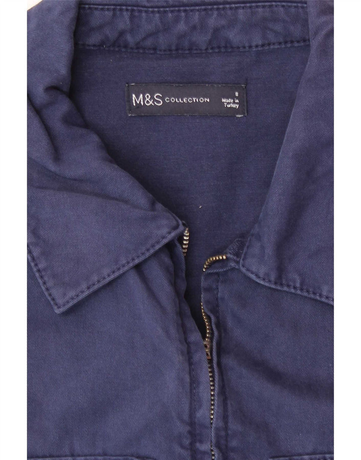Marks & Spencer Womens Long Sleeve Jumpsuit UK 8 Small Navy Blue