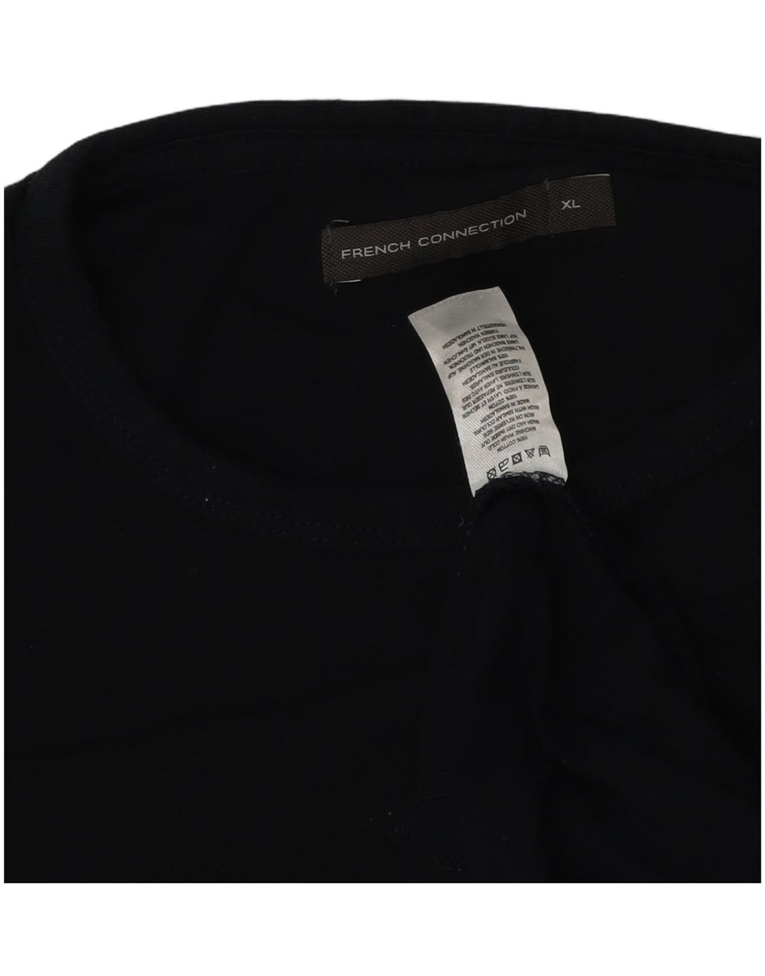 French Connection Mens Top Long Sleeve XL Navy Blue Cotton