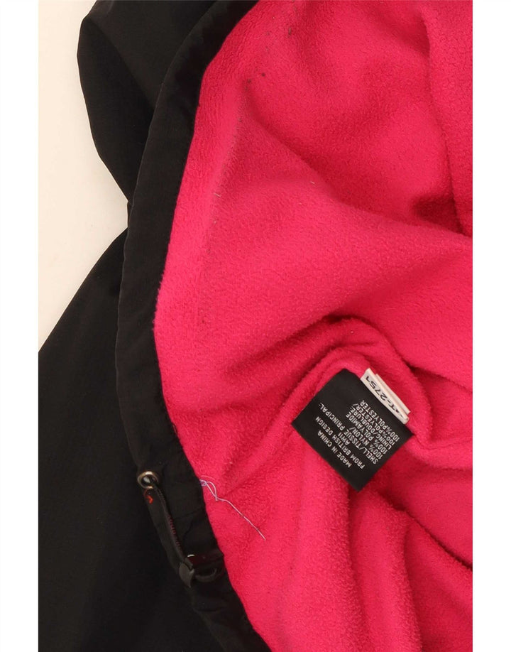 Superdry Womens Hooded Windbreaker Jacket UK 14 Medium Black Nylon