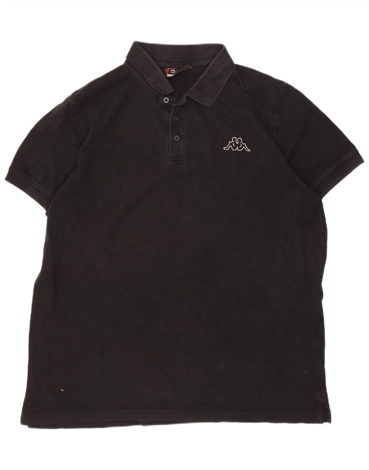 Kappa Mens Polo Shirt XL Black Cotton