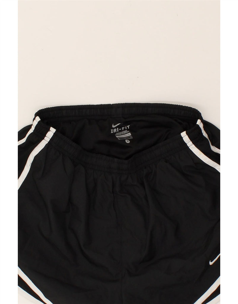 NIKE Womens Dri Fit Sport Shorts UK 10 Small Black Polyester | Vintage Nike | Thrift | Second-Hand Nike | Used Clothing | Messina Hembry 