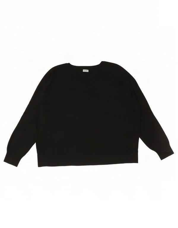 Zara Womens Oversized Crew Neck Jumper Sweater UK 10 Small Black