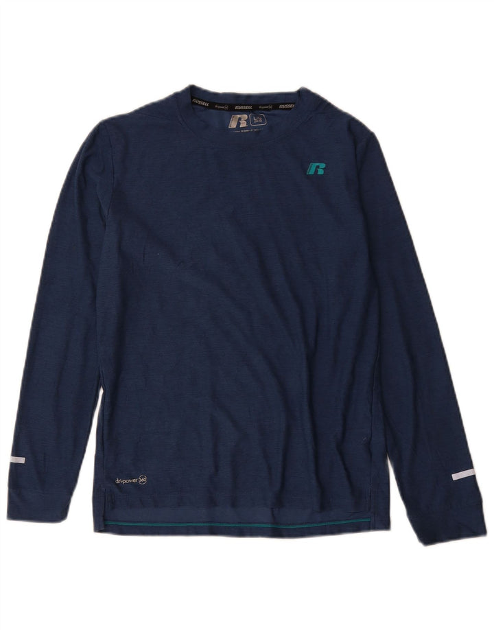 Russell Athletic Boys Top Long Sleeve 10-11 Years Large Navy Blue Polyester
