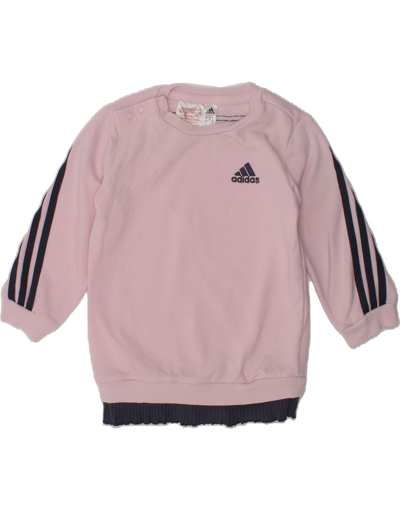 ADIDAS Baby Girls Jumper Dress 9-12 Months Pink Cotton | Vintage Adidas | Thrift | Second-Hand Adidas | Used Clothing | Messina Hembry 